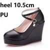 Sukienka Buty Crystal Queen High Heels platforma klinowa Kobiety Pumpy Women Bluckle Bowtie Kostka Pasek ślubny