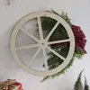 Decorative Flowers Wall Hanging Artificial Garland Festive Christmas Wheel Wreath Plaid Bowknot Spoon Pine Cone Decoration For Indoor