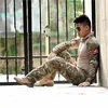 戦術的な軍服の衣服軍の戦闘軍の軍隊の膝のパッド付きの統一された戦術パンツ迷彩狩りの服