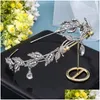 Hair Clips Barrettes Female Crown Headdress Brow Pendant Nonslip Hypo-Allergenic Rhinestone Headwear For Valentines Day Christmas Gift Dhy10