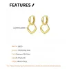 F.I.N.S Simple 925 Sterling Silver Gold Circle Drop Earrings Geometric Small Hoops Huggies Piercing Ear Fine Jewelry