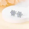 Stud Earrings Winter Romantic Series 925 Sterling Silver Blue Snowflake Boutique Jewelry Paired With Gifts