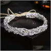 Haarclips Bronrettes Luxe Crystal Pearl Hoofdband Vine Tiara voor vrouwen Bruid Rhinestone Bridal Accessories Sieraden Band Drop levering Dhnok