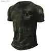 Camisas casuais masculinas Camiseta de verão 3D Retro Retro Horror Skull Top Hip Hop Rock Rous
