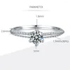 Clusterringen Ontwerp 925 Sterling Silver Moissanite Ladies Diamantring Wedding Paar Paar Luxe sieraden Groothandel