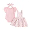 Kleidungssets Baby Girl Summer Outfit fest gerippt