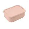 Dinnerware 1pcs grau quadrado portátil portátil Silicone Lanch Box Refrigerador Microondas Forno de armazenamento ao ar livre