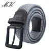 Belts 2024 Men's Elastic Woven Strap Casual Canvas Korean Version Needle Buckle