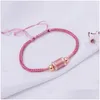 Charmarmband kurukry bodhisattva rosa armband hand stickad justerbar storlek amet ge lycka och äktenskap sier män kvinnor släpp d dhvj2