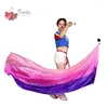 Stage desgaste 1pcs Véu de seda 1 PCS Poi Chain Ball Ball Women Belly Dance Streamer PrPOs Colorido Hadmade Worship Flags Church