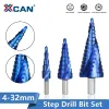 XCAN METAL BORNS 4-32mm HSS Nano Blue Coated Step Drill Borrverktyg HSS Metal Wood Hole Cutter Step Cone