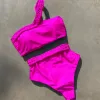 One ramię stroja kąpielowa bikini w desekcji seksowne stroje kąpielowe Kobiety 2024 Kąpiec szydełkowy BYSIK BILES