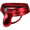 Faux Leather Jockstrap Мужчины сексуально гей -нижнее белье Пенис мешочек