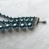 Klassisk vintage glasimitation Pearl 3 skiktade halsband för kvinnor nackkedja kvinnliga smycken grossist gåva