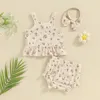 Set di abbigliamento per bambini abiti da bambino per bambini in estate stampa floreali pantaloncini