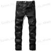 Men's Jeans New Fashion Spring Autumn Mens 3D Printed Jeans Pantn Hombre Black White Nightclubs Young Skinny Biker Denim Trousers T240409