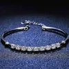 Bangle Deluxe Platinum Pt950 Bracelet Moissanite Diamond Bracelet Rowed Diamond Bracelet Womens Wedding Jewelry Gifts yq240409