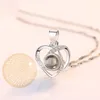 Colliers pendants Love Heart Collier avec roses Boîte-cadeau 100 langues I You Projection Bijoux pour les accessoires de petite amie d'amant