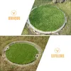 Decorative Flowers Artificial Grass Placemats Round Table Mat Green Fake Turf Patch Fluffy Circular Rug Carpet