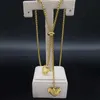 Naszyjniki wiszące Modne stali nierdzewne Naszyjnik w kształcie serca złoto długi naszyjnik biżuteria acero nietoksyczna radia Młjer N1525S03Q
