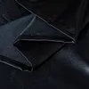 Preto lenço de cetim Rayon Black Conjunto de lençóis ajustados folhas de lençóis de cama de cor sólida lençóis elásticos lençóis lençóis capa de colchão 240408