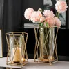 Candle Holders Scented Glass Golden Candlestick Wedding Geometric Tea Light Hanging Holder Nordic Candelabros Decorativos Home Decor