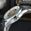 Nuevo diseñador de marca para hombres Moda mecánica automática de lujo reloj de acero inoxidable correa de cuero daydate lunar movimiento de pulsera para hombres regalo b689