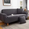 Stol täcker grå solid soffa för vardagsrum hörn slipcover sektion elastisk täckning l formad sträcka 1/2/3/4 sits