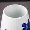 Vaser Jingdezhen Chinaware Blue and White Porslin Rika bambublomma Vase Kinesiska vardagsrum Desktop Bloom Decoration