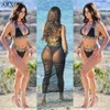 Dames badmode arxipa sexy bikini sets voor dames verbat badpak crop top badkleding string suit high gesneden strandkleding vaste print nieuwe bather l49