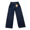 Denim Denim Primaria scura di cotone scuro fritto con la vita alta mostra slim gocce dritta jeans womens autunno