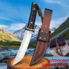 USA DC53 Steel Hunting knife Straight knife, outdoor tactical straight knife, jungle rescue survival knife, hiking EDC knife