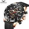 Wristwatches Rose Gold Business Watch Mens Casual Sport Black Silicone Strap Quartz Watches High Quality Luminous Waterproof Timer Clock