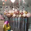 Décoration de fête 4m 13ft Bannière de papier scintillant Banner premier 1er Kids Boy Girl Adult Rose Gar Garland Wedding Bridal Douche