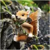 Objets décoratifs Figurines Squirrel Decoration Creative Animal Ornements Animals Windowsll Accessoires Artisanat escalade Statut Dhlko