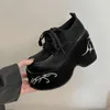 Neue Frauen Designer -Plattform Mary Jane Mode erhöhen dicke Bodenschuhe Ladies College -Stil Schuhe