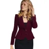 Abiti 2019 donne abiti formali Office di abbigliamento da lavoro Ladies Solid Slim maniche lunghe piccoli abiti da donna blazer femminile femminino m197