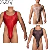 Bodys de maillot de bain pour femmes Bodys sexy Bodys High Cut Bulge Pouche jockstrap leotard Sans manches gymnases