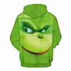 Ny hoodie grön päls monster grinch samma 3D digitala tryckta hooded pullover cosplay