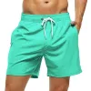 Herrbadstammar Summer Swimming Board Shorts snabba torra strandshorts med sidofickor och mesh foder badkläderbaddräkt