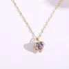 Fashion Designer Jewelry Constellation Pendant Women's light blue crystal necklace with love collar chain