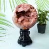 Brasil rosa rosa de amethyst geode esfera de chão de pedra decoração de bola de pedras preciosas amethyste chakras cura cristais decoração