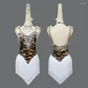 Scene Wear Leopard Print Latin Dance Dress Clothes for Ladies Ballroom Women Korta kjolar utomhus Sexig dräkt anpassad