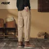 Spodnie męskie Hiqor in Pantalones Spodnie ładunkowe dla mężczyzn wiosna jesienna pantalon homme solid vintage worka