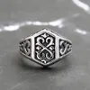 Gothic vintage 14K Gold Viking Flower Pattern Ring For Men Femmes Nordic Viking Style Anneaux Fashion Bijoux Gifts