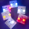 10pcs (5PAIRS) White Flash Orecchings unisex LED lampeggiante Clip Light su Earring Ear Stup Disco Disco Disco