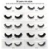 Visofree 30/40/100 Paren 3D Mink Lashes with Trade No Box Handmade Volledige strip Lashes Mink False wimper make -up wimpers cilios 240327