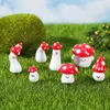 Décorations de jardin 14 pcs champignons mousse microlandscape fleur pot mini décoration décoration bonsai résine statue rouge