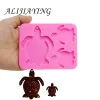 Família Diy Cuckold Silicone Mold Tartaruga Mãe/bebê Molde de caldo de silicone líquido não moldes de resina epóxi pegajosa dy0105