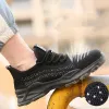 Boots Mjythf Fashion Safety Shoes Men Indestructible Work Sneakers en acier chaussures Light Comfort Chaussures masculines Chaussures de protection adulte